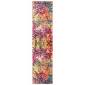 SAFAVIEH Madison Collection Runner Rug - 22 x 6, Fuchsia & Gold, Boho Abstract Distressed Design, Non-Shedding & Easy Care, Id