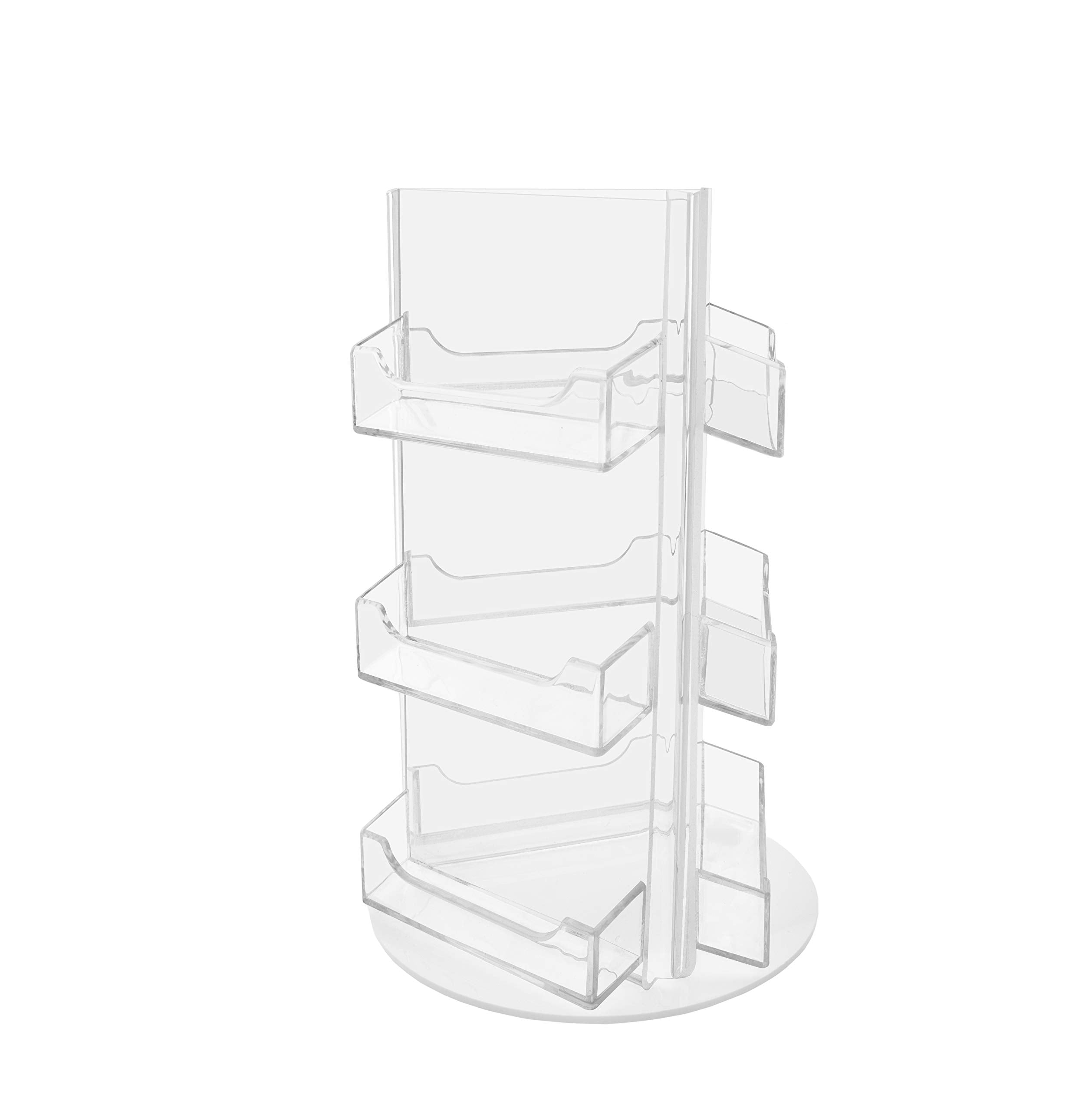4 Pack Rotating Business Card Holder Acrylic Counter Holds 3.5' X 2' Appointment Cards For Trade Show Vendors Healthcare Profe
