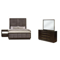 Coaster Home Furnishings Durango Contemporary 4-Piece Bedroom Set Velvet Upholstered California King Size Panel Bed Frame 80-inch Headboard Smoked Peppercorn 223261KW-S4