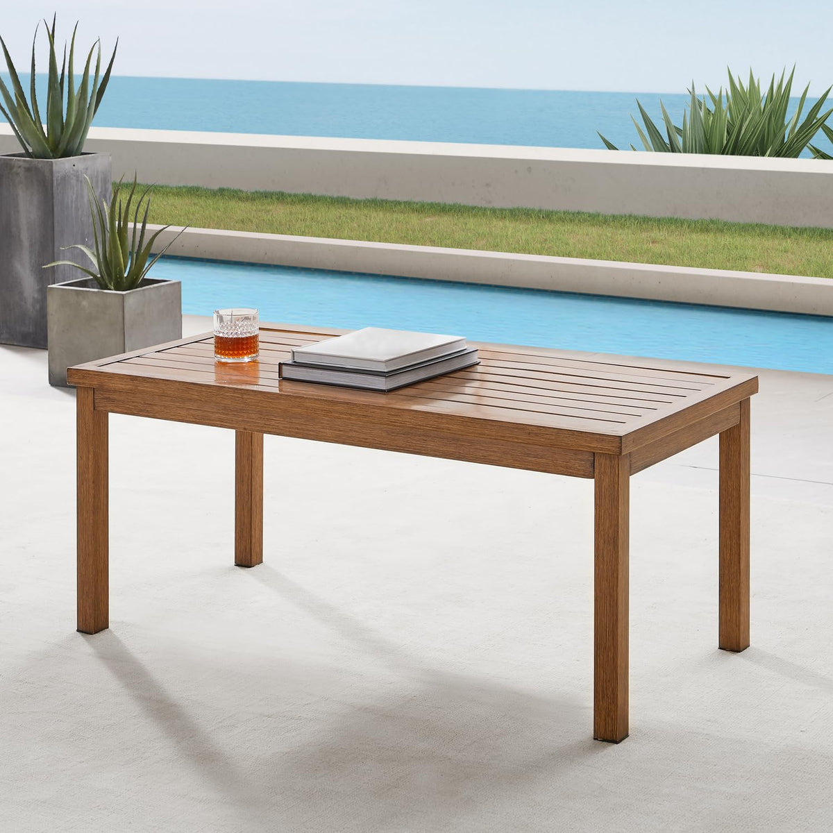 Crosley Ridley Outdoor Metal Coffee Table Brown