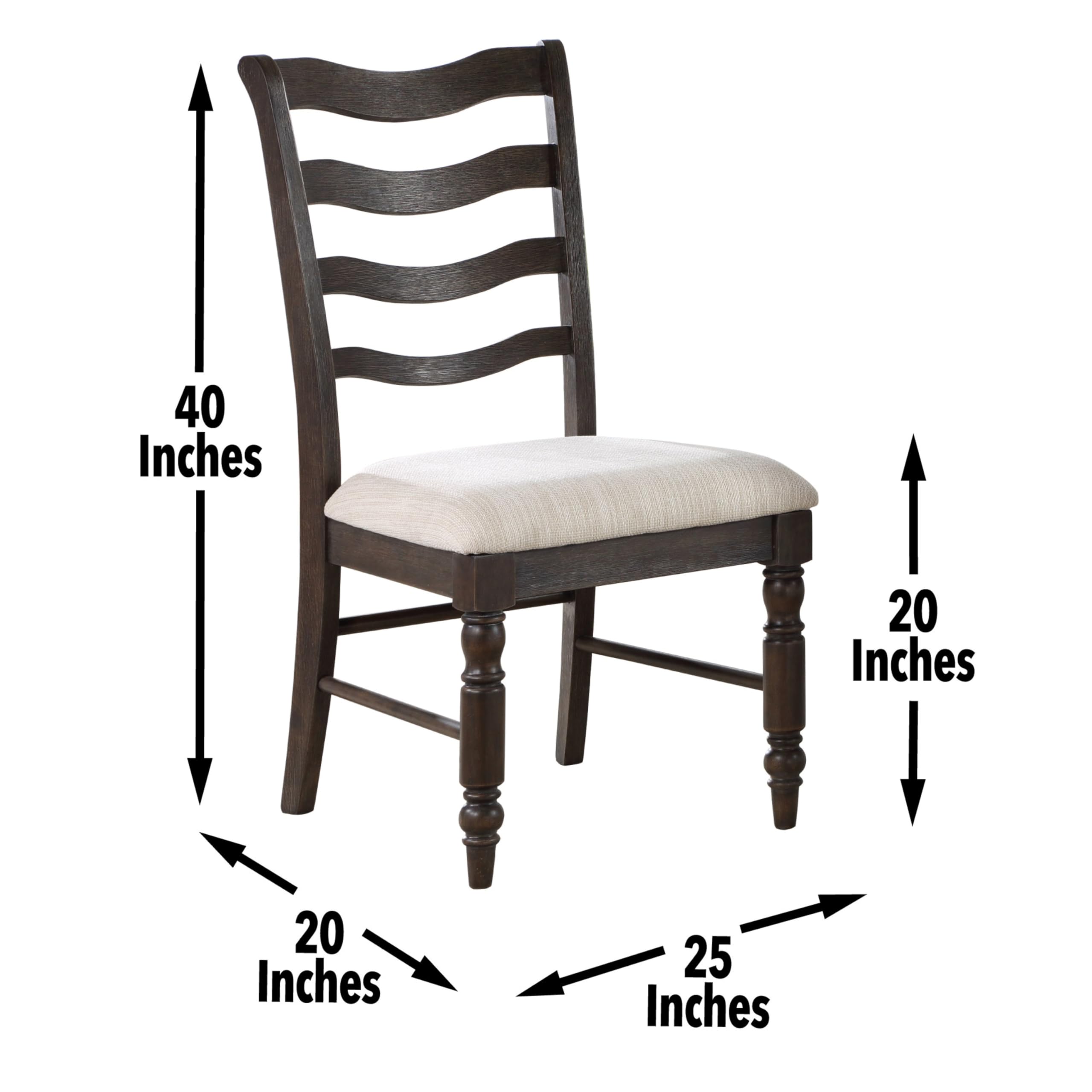 Steve Silver Hutchins Acacia & Hardwood Construction, Easy Assembly, Comfortable Upholstered Seat, Dusty Espresso Finish, Set of 2 Side Chair, 20 L x 24 D x 40 H, Charcoal