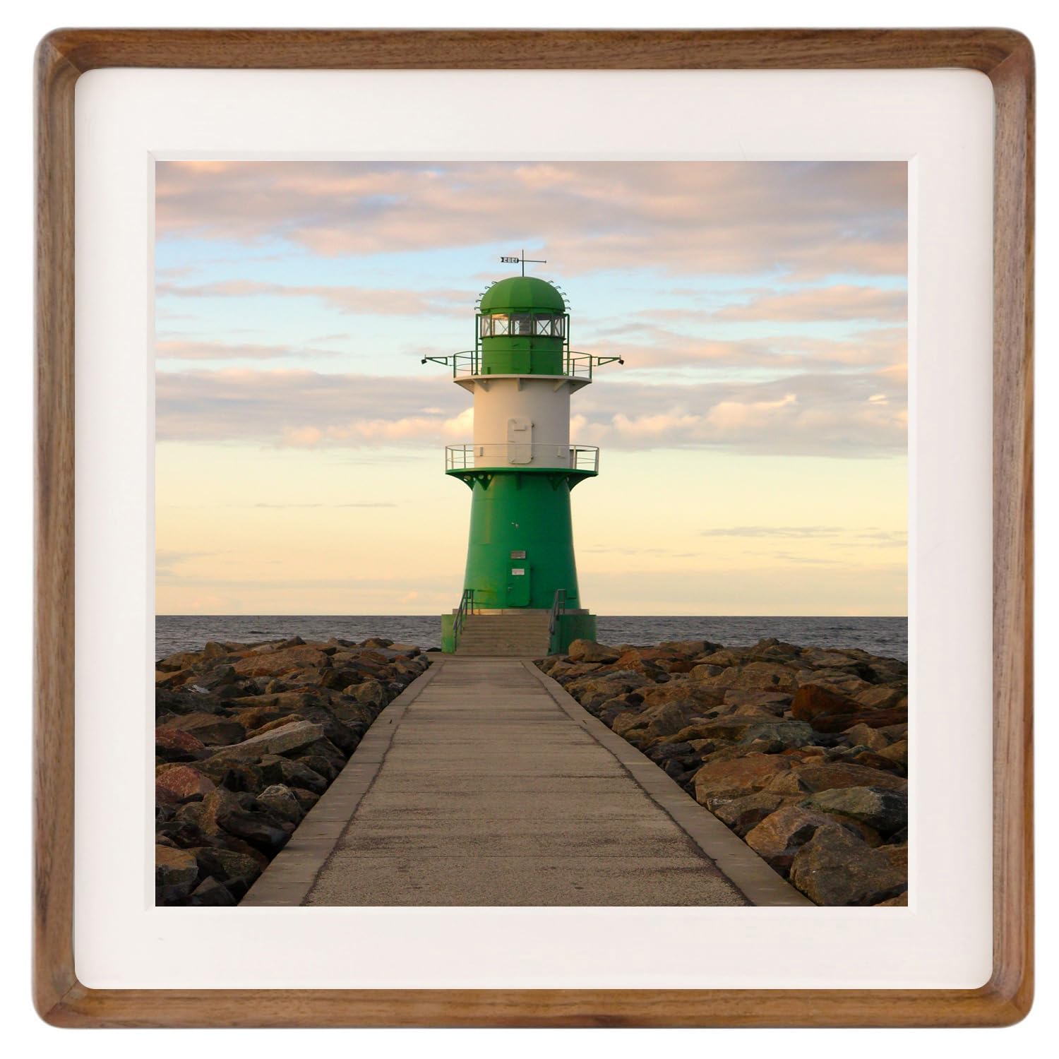 Zibrelte Natural 8x8 Picture Frames Wood with 6x6 Mat,Square Wall Photo Frames 8 x 8 Made of Solid Walnut Wood for Tabletop Gall