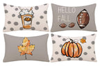 GAGEC Fall Pillow Covers 20x12 Inch Set of 4 Fall Football Pumpkin Maple Leaf Throw Pillowcase Holiday Home Decor Sofa Bedroom C