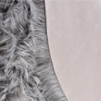 Orinova Silver Grey Furry Faux Sheepskin Shag Fur Rugs For Living Room Small Plush Circle Washable Area Rugs For Cute Room Nurse