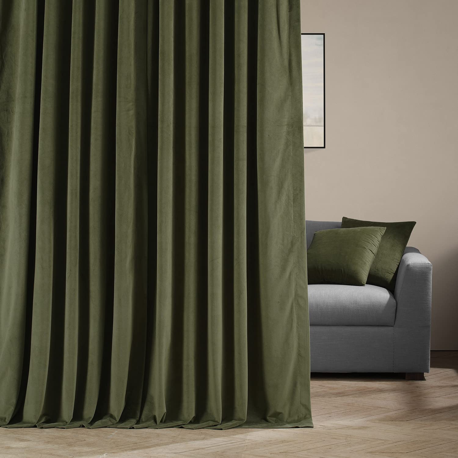 Hpd Half Price Drapes Signature Velvet Thermal Blackout Curtains For Living Room 84 Inch Long (1 Panel) Rod Pocket Insulated Blackout Curtains For Bedroom Window Curtains, 100W X 84L, Hunter Green