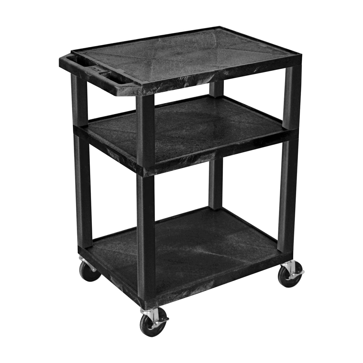 Luxor - 34&quot; H AV Cart - Three Shelves - Black Legs (WT34)