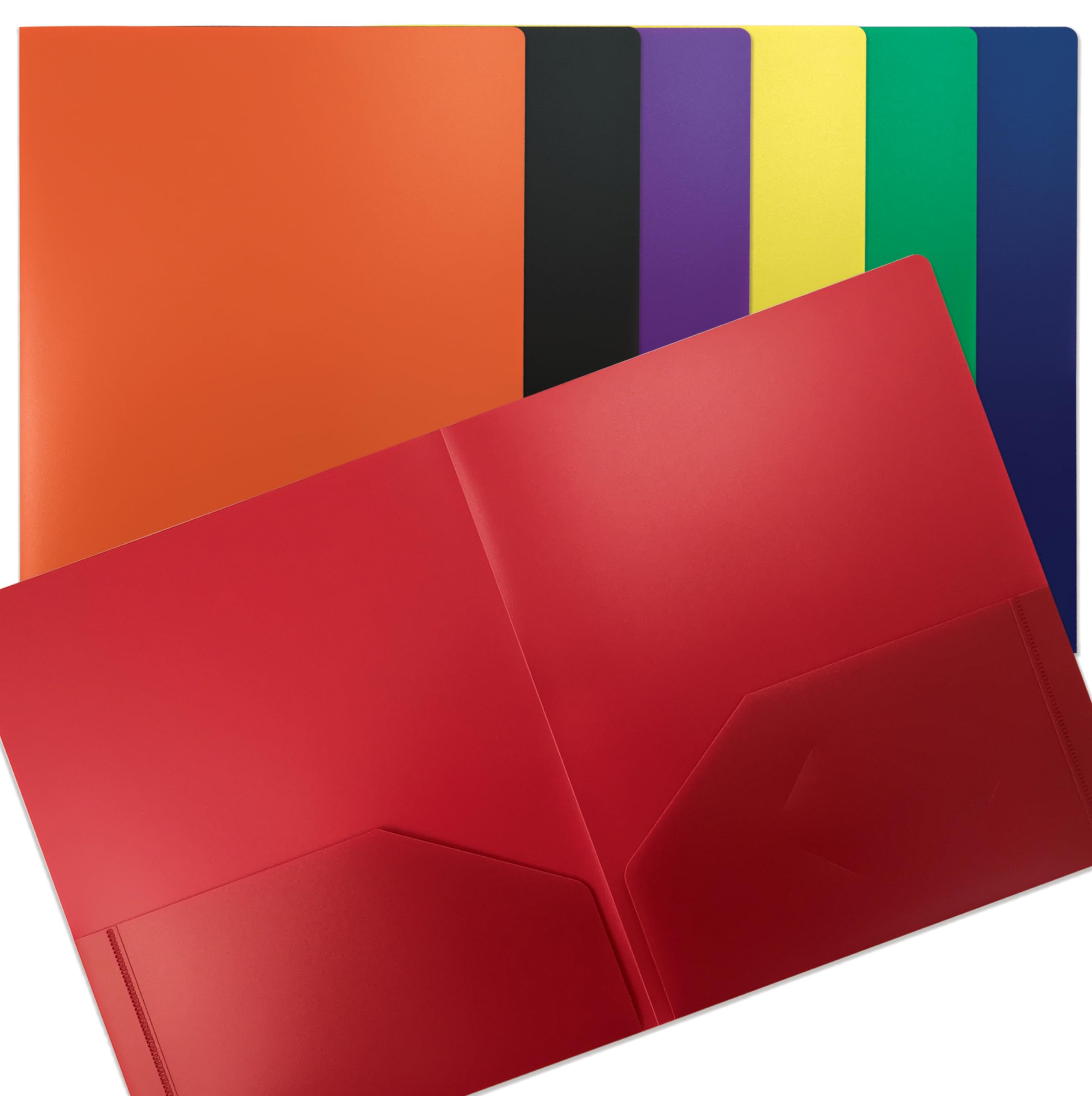 Better Office Products Poly 2 Pocket Folders Heavyweight, 36 Piece