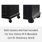Crosley Furniture Alexandria Granite Top Small Portable Rolling Kitchen Island Storage Cart, Microwave Stand, Mahogany