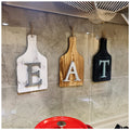 HoreZer ETA Sign Wall-Decor, Wood sign Rustic Cutout EAT Letter Sign Wood Decorative Hanging Board for Kitchen/Home,EAT Sign Dec