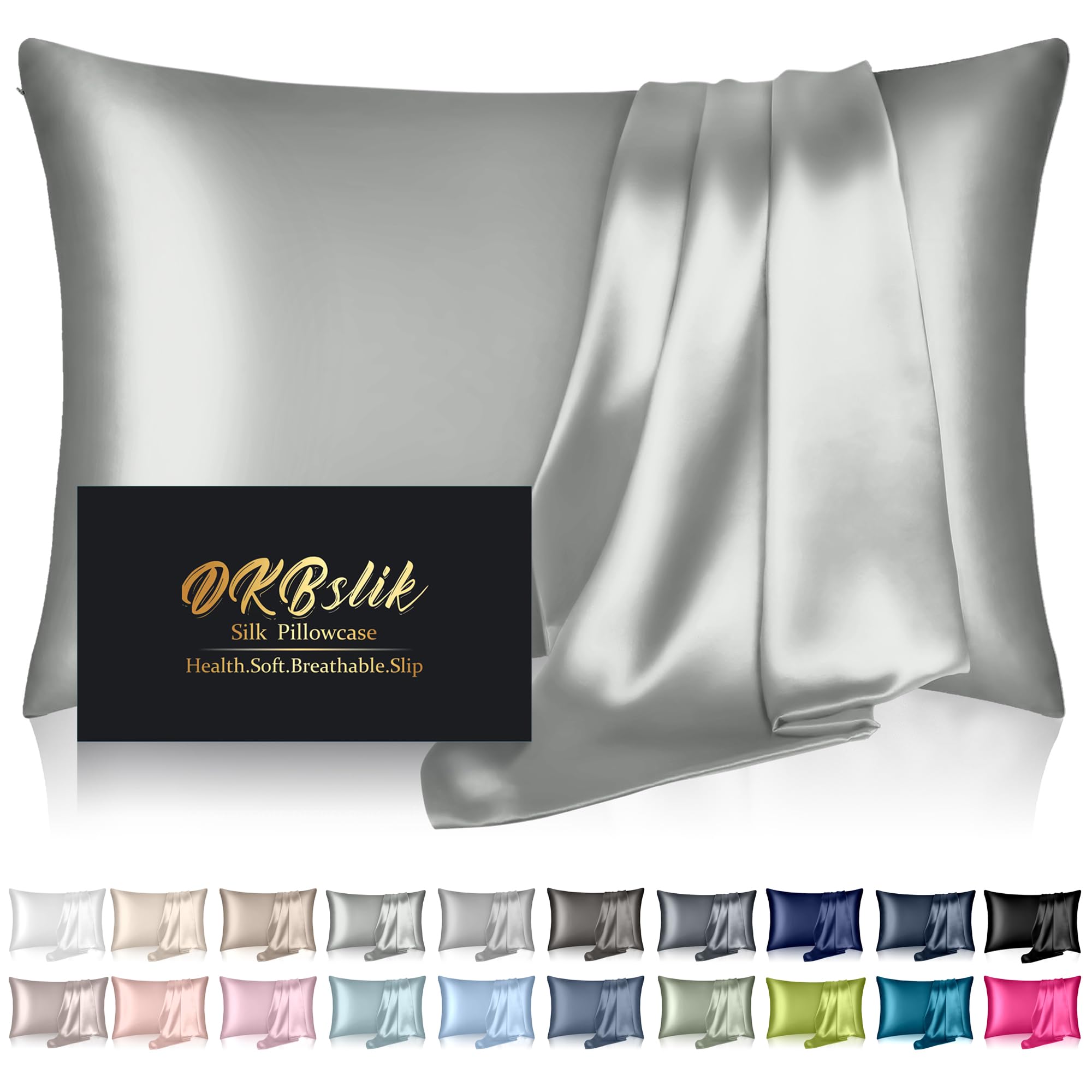 Mulberry Silk Pillow Cases Queen Size, Silk Pillowcase For Hair And Skin, Both Sides Natural Silk Satin Pillowcase For Sleeping