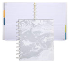 Talia Discbound Notebooks, Planner, Customizable, (Marble Flow Carrara, Letter (8.5In X 11In))