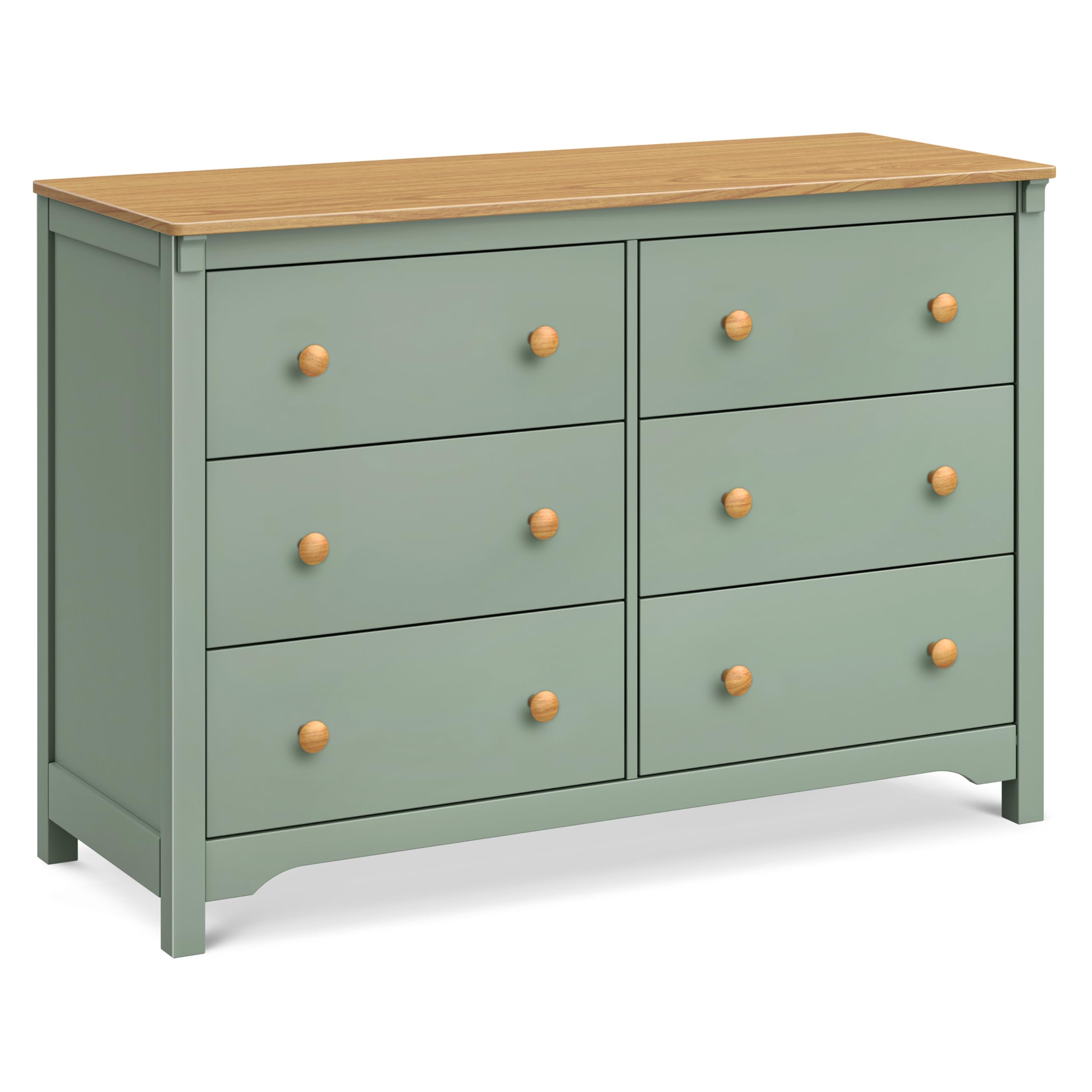 DaVinci Shea 6-Drawer Dresser in Light Sage and Honey, GREENGUARD Gold Certified