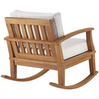 Modway Eei-4177-Nat-Whi Marina Patio Teak Rocking Chair, Natural White