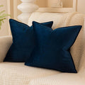 Juspurbet Navy Decorative Velvet Throw Pillow Covers 16X16 Inch Set Of 2,Broadside Soft Cushion Case With Invisible Zipper For S