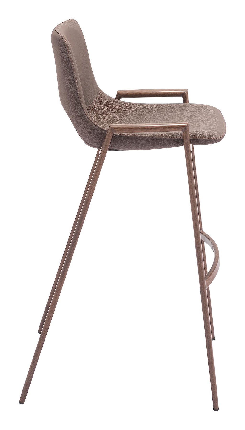 Zuo Desi Walnut 29.3" Engineered Wood & Fabric Barstool in Brown/Walnut