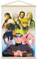 Trends International Naruto Shippuden - Key Art Wall Poster, 22.375 x 34, Print and Beechwood Hanger Bundle