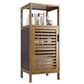 HITNET Bathroom Cabinet, Bamboo Floor Cabinet Free Standing, 4 Tier Sofa Side Storage Cupboard for Living Room Kitchen Bedroom, 
