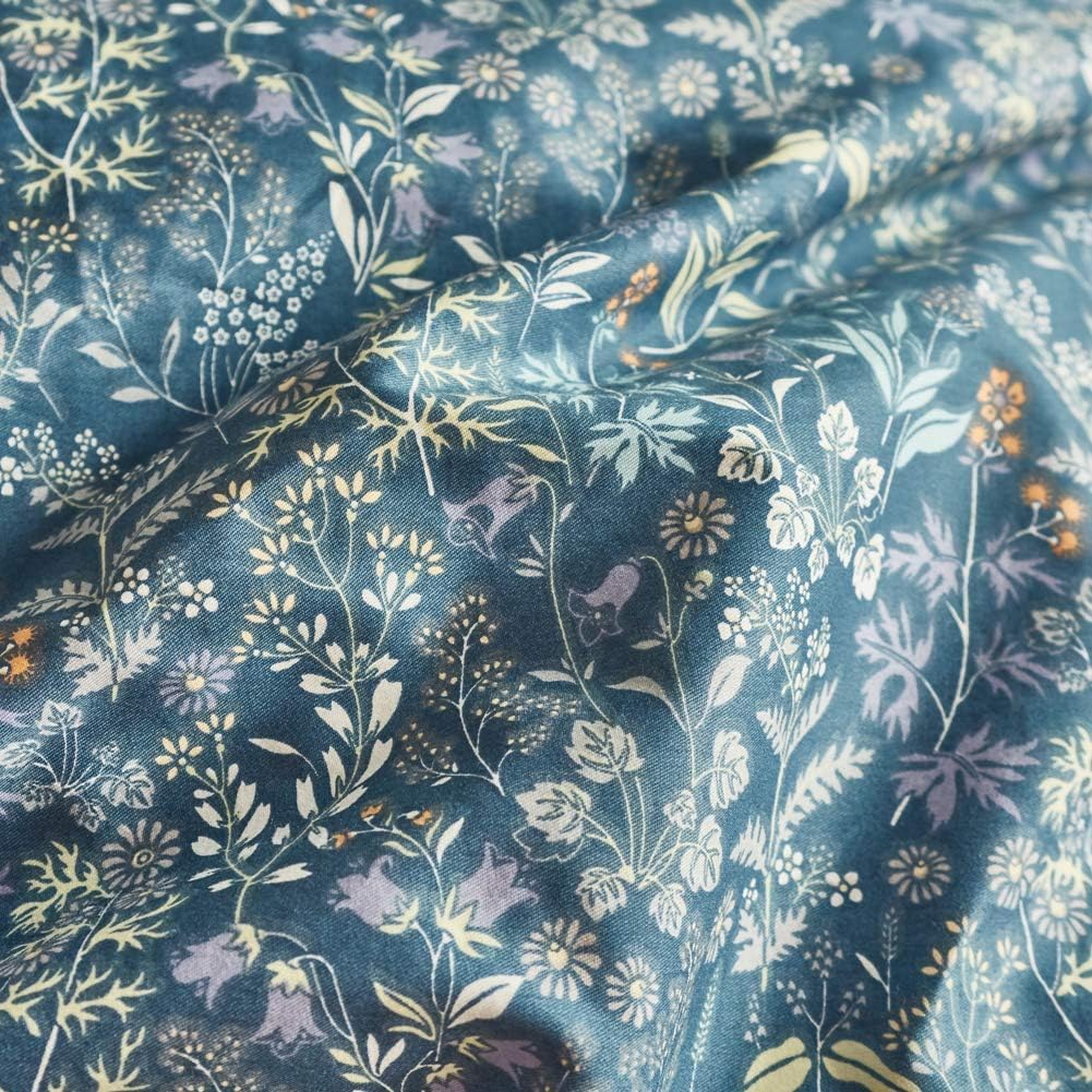 Lifetb Vintage Floral Duvet Cover Small Blue Flower Duvet Cover Twin Xl Garden Style Floral Comforter Cover Cotton Floral Botani