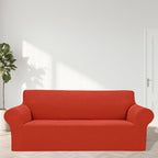 2025 New Stretch Oversized Sofa Slipcovers Couch Sofa Cover For 4 Seater Furniture Protector Covers With Elastic Bottom Jacquard Fabric Small Checks For Pets, Kids - Pureed Pumpkin