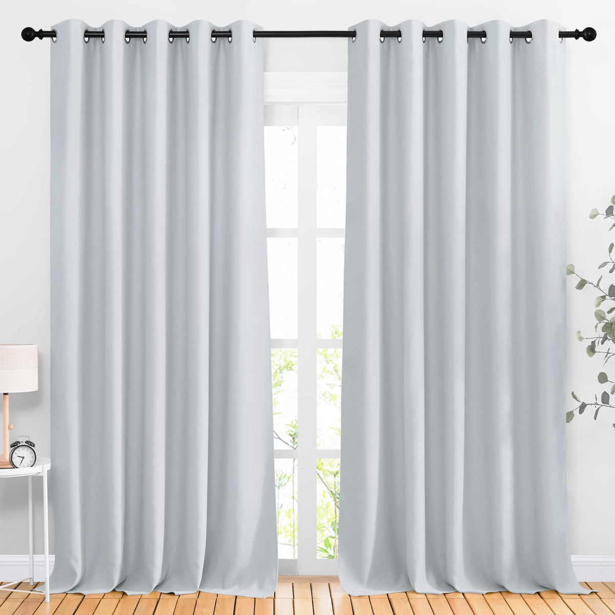 Nicetown Room Darkening Curtains Extra Long 110 Inches, Grommet Thermal Insulated Weighted Window Treatments For Living Room/Far