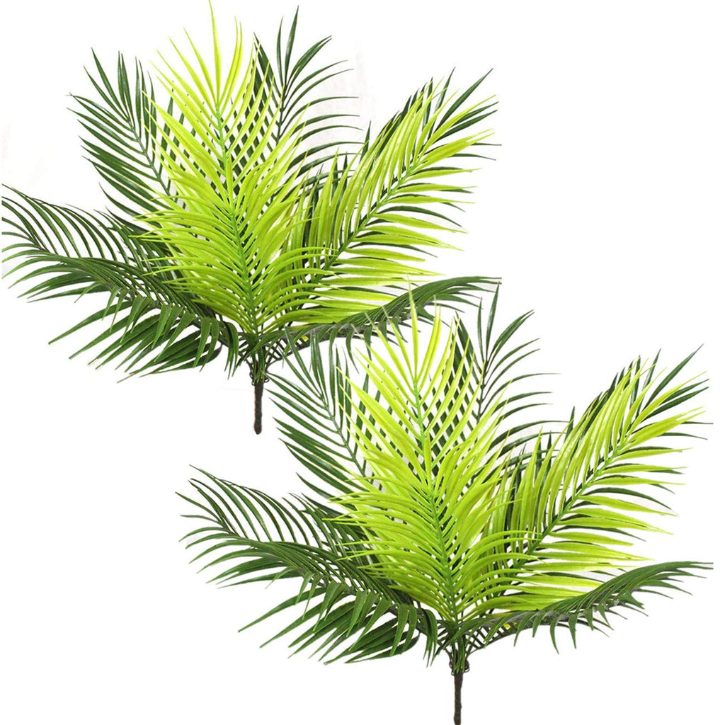PASYOU Artificial Palm Tree, Plastic Plants Greenery Fake Tropical Shrubs Faux Big Leaves for Home Indoor Outdoor Garden DIY Bas