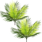 PASYOU Artificial Palm Tree, Plastic Plants Greenery Fake Tropical Shrubs Faux Big Leaves for Home Indoor Outdoor Garden DIY Bas