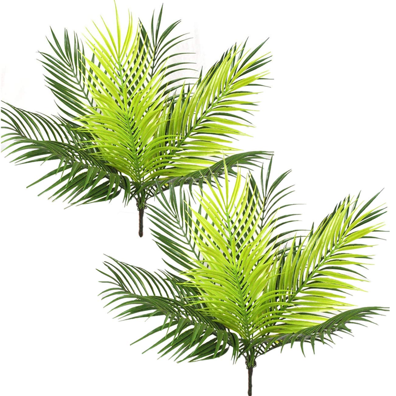 PASYOU Artificial Palm Tree, Plastic Plants Greenery Fake Tropical Shrubs Faux Big Leaves for Home Indoor Outdoor Garden DIY Bas