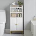 Hzuaneri Bathroom Storage Cabinet, Small Floor Cabinet with 2 Door and Shelves, Toilet Paper Cabinets, Bathroom Organizer with A