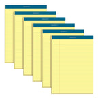 Top Docket Ruled Pads, 8-1/2 X 11-3/4, Canary, 100 Sheets, 6 Pads/Pack (63376)
