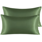 Ntbay 2 Pack Satin King Pillowcases For Hair And Skin, Luxurious And Silky Pillow Cases With Envelope Closure, 20X40 Inches, Olive Green