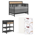 Dream On Me Bear Basics Bundle, Includes Kai Convertible Crib, Grizzly Bear 2-Piece Sheet Set and Complementary Doula Changing T