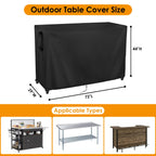 Kingling Outdoor Table Cover For Outdoor Bar Table, 72 Inch Waterproof Patio Bar Table Cover Outdoor Bar Prep Table Cover - 72''L X 29''W X 44''H