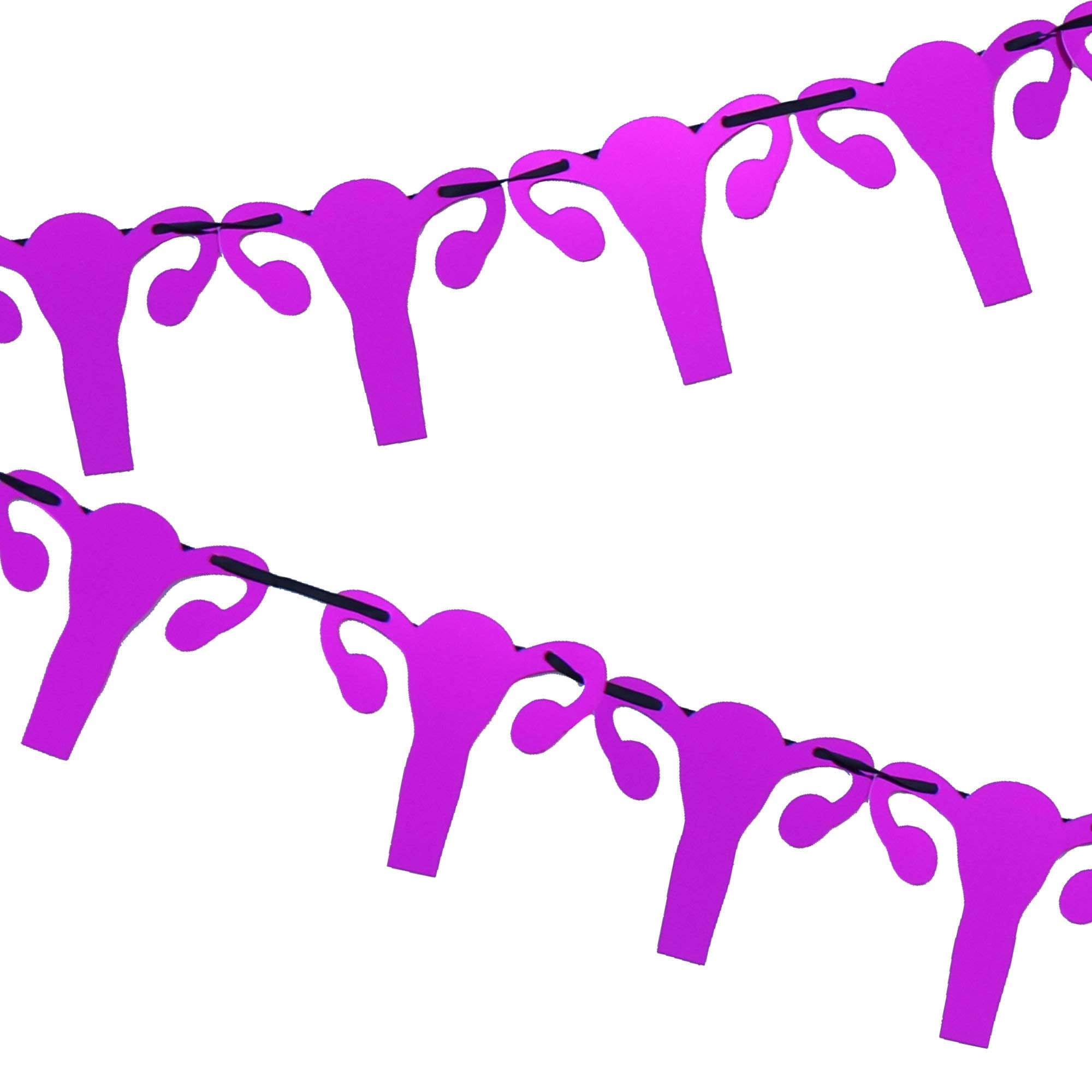 ROFLmart Metallic Pink Uterus Banner Party Decorations