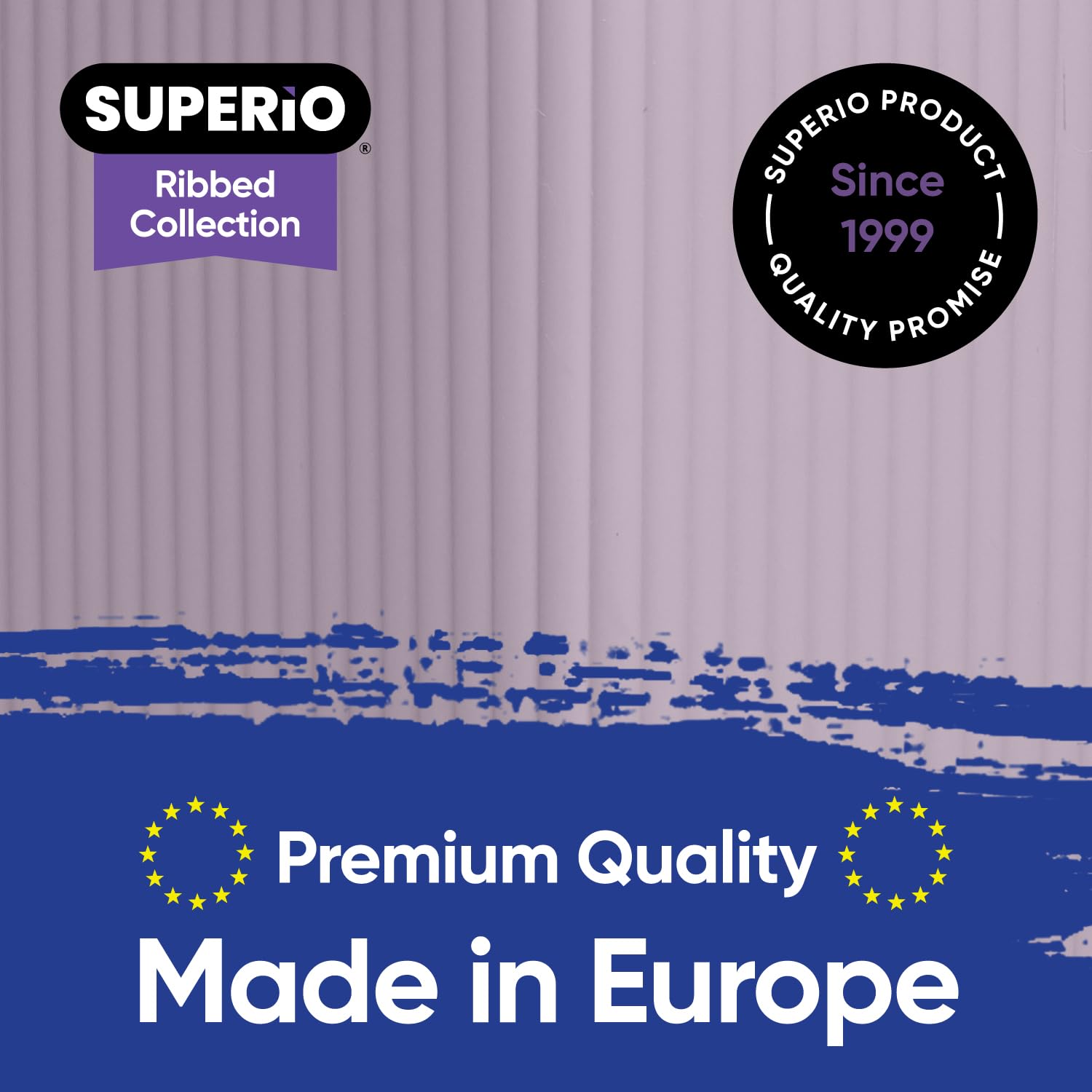 Superio Ribbed Collection - Decorative Plastic Open Home Storage Bins Organizer Baskets, Medium Lilac Purple (4 Pack) Container