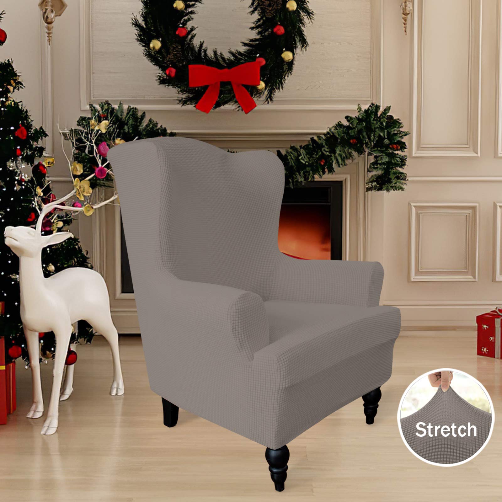 Easy-Going Stretch Wingback Chair Sofa Slipcover 1-Piece Sofa Cover Furniture Protector Couch Soft With Elastic Bottom Spandex J