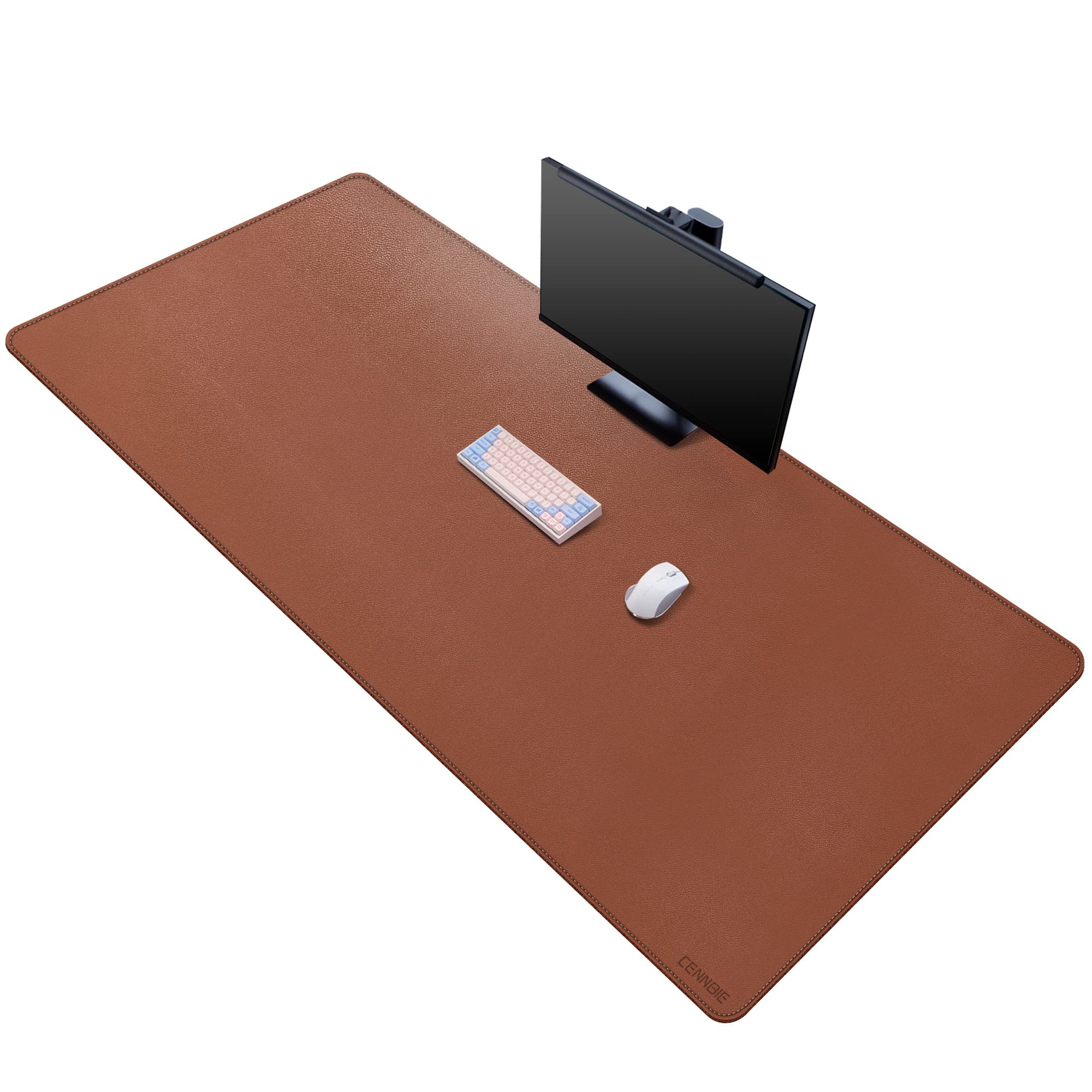 Cennbie Leather Desk Mat,63' X 31.4' Extended Mega Size Professional Leather Desk Pad For Full Desk - Super Large Xxxxl Large