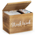 YCXNBHH Tampon Holder for Bathroom, Wooden Shark Week Bathroom Organizer, Period Pad Storage Box, Bathroom Accessories for Girl 