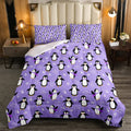 Penguin Comforter Set Full Size Kawaii Penguin Down Comforter Antarctic Animal Bedding Set For Kids Boys Girls Teens Cartoon Cut