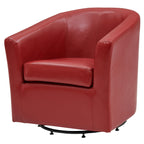 New Pacific Direct Hayden Swivel Bonded Leather Char Accent Chairs, Red