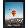 JCJMY 7x9 Picture Frame Black for Wall Hanging or Tabletop- Wall Mounting Horizontally or Vertically, 7 x 9 Wall Gallery Poster 