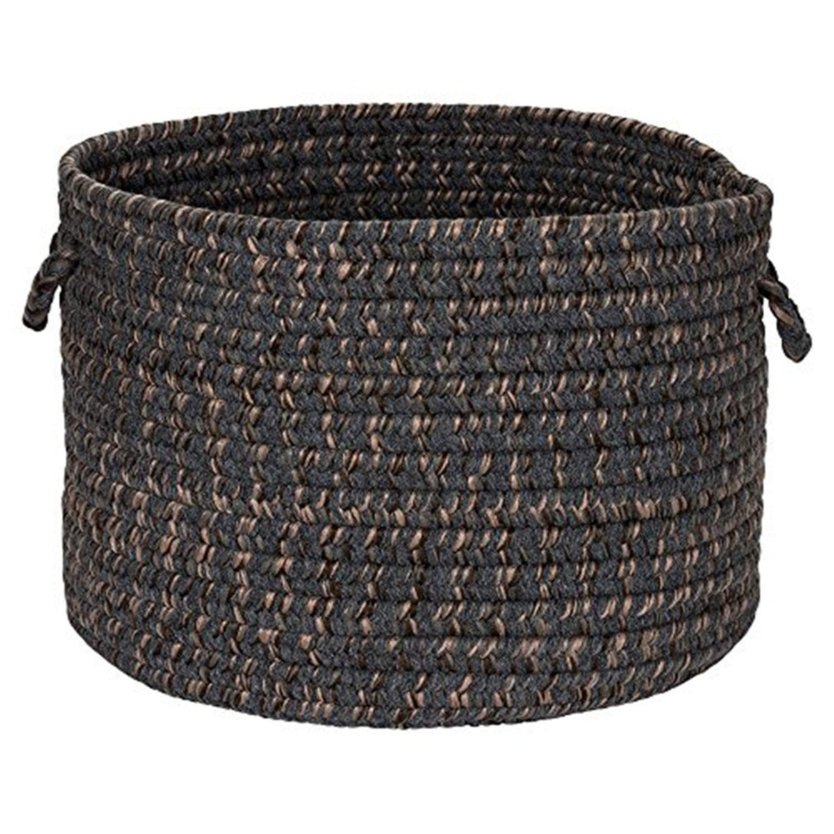 Colonial Mills Hayward Braided Basket, 18&quot;X18&quot;X12&quot;, Charcoal