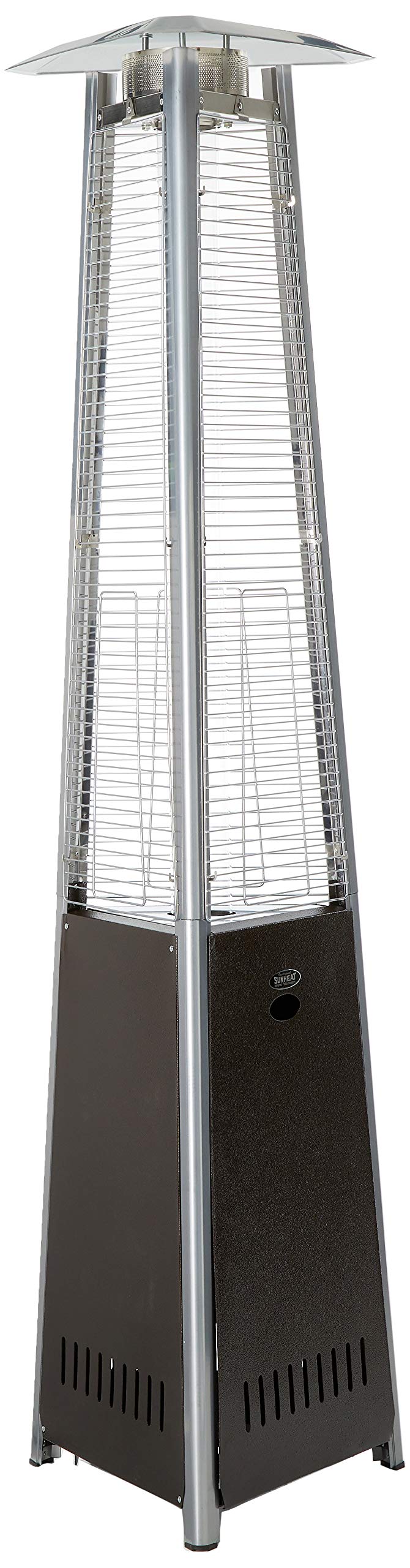 Sunheat International (Sunh0) Contemporary Triangle Design Portable Propane Patio Heater With Decorative Variable Flame, Golden