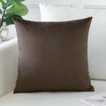 Artscope Luxury Velvet Pillow Covers Decorative Square Pillowcases Soft Solid Cushion Cases For Couch Sofa Bedroom Home Decor 16X16 Inch Chocolate Brown