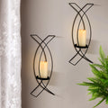Candle Sconces Set of Two Metal Wall Sconce Candle Holder Wall Mounted Wall Sconces Decorative Iron Candle Holder for Living Roo