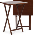 Pj Wood Folding Tv Tray & Snack Table Set Of 2 - Honey Oak