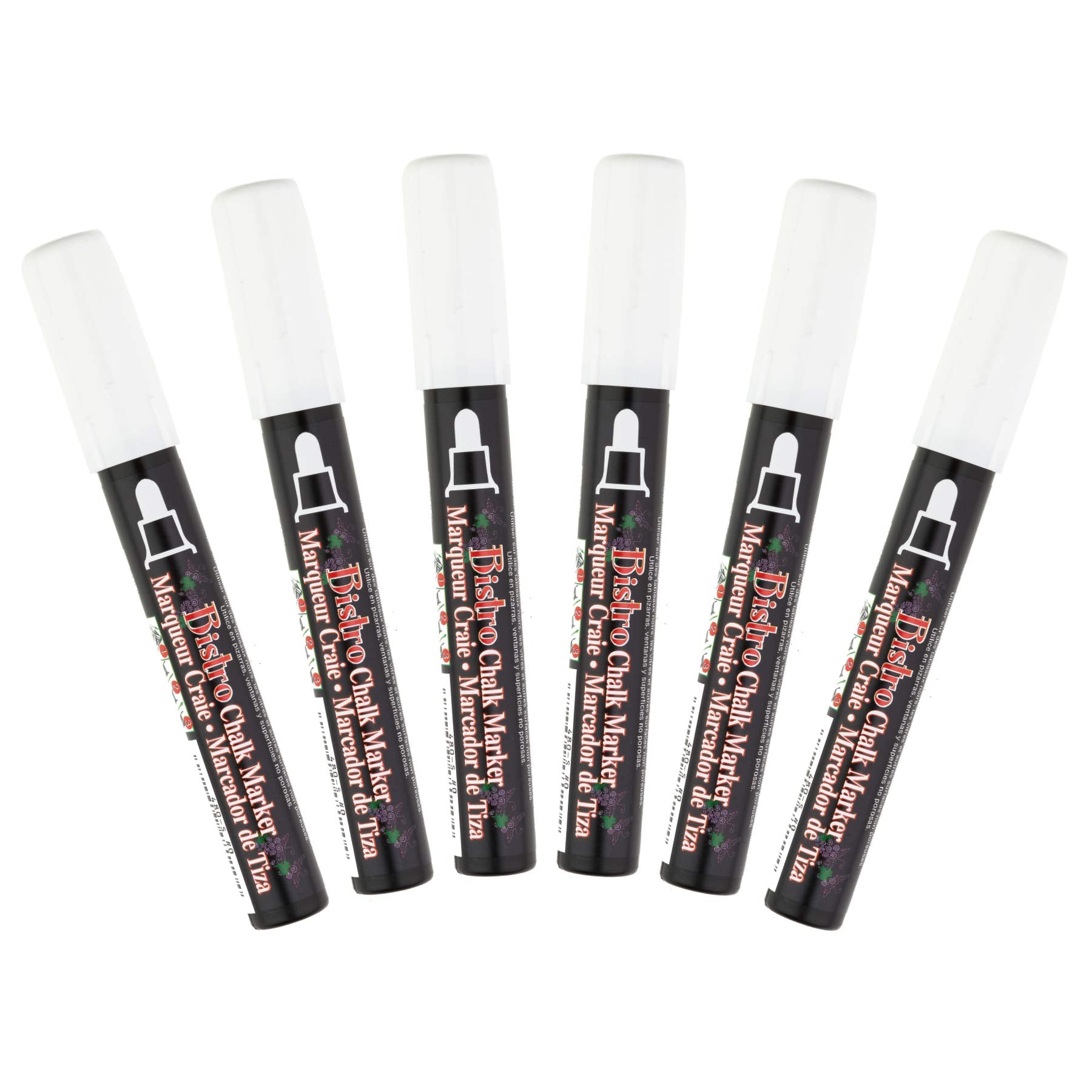 Uchida Of America White Broad Tip Chalk Marker, 6 Piece