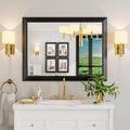 Amorho Black Bathroom Mirror, 40x30 Inch Thick Metal Framed Wall Mirrors for Over Sink, Bedroom, Living Room, Entryway, Rectangl