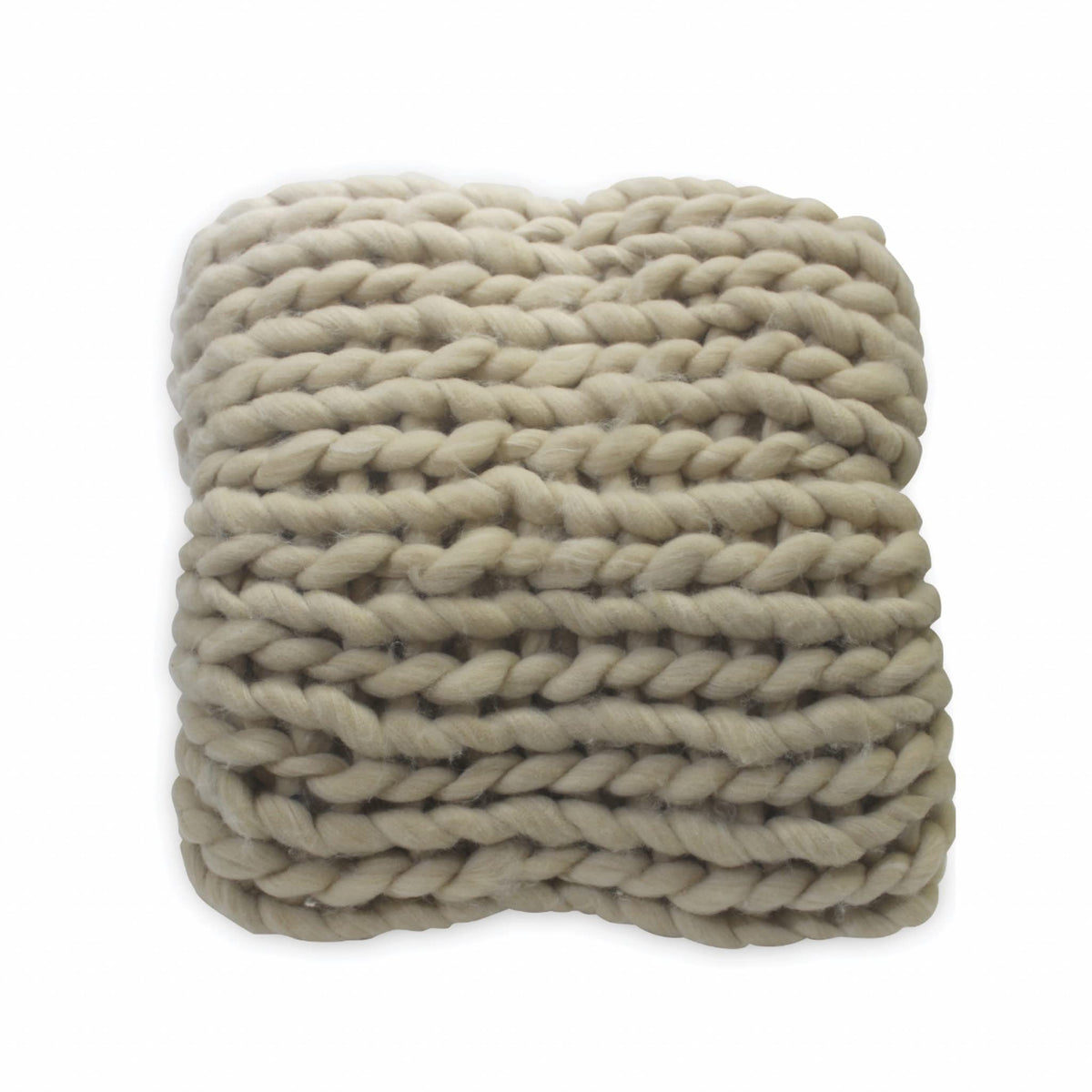 HomeRoots White Chunky Knit Throw Blanket