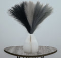 6 Pcs 17' Faux Dried Pampas Grass Decor, Fluffy Fake Small Pompas Artificial Black Grey Gray Pompous Short Stems Bouquet Flower