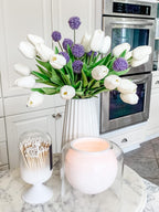 Beferr White Tulips Artificial Flowers 18Pcs Faux Tulip Real Touch Tulip Fake Flowers Bouquets Arrangements For Easter Spring Fl